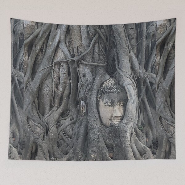 Item preview, Ancient Buddha Face In Bodhi Tree designed and sold by LiminalTees.