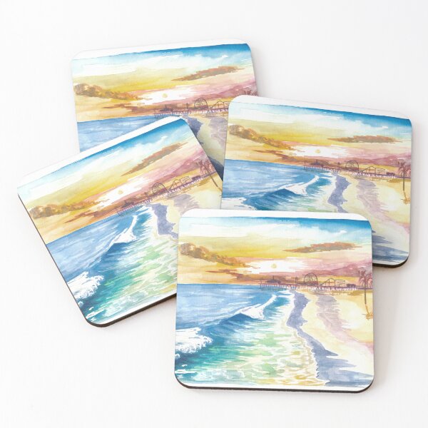 Item preview, Santa Monica Pier in Golden Californian Sun designed and sold by artshop77.