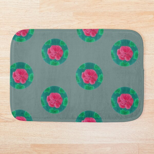 Item preview, Summery pink flower with leaves in circle pattern Grey designed and sold by MilesOfArt.