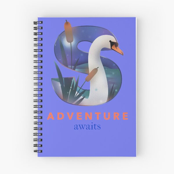 Item preview, Swan adventure awaits spiral notbook, designed and sold by MICKSPIKS.
