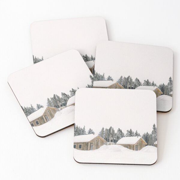 Item preview, Snowy Winter Landscape with Houses and Trees designed and sold by floweringwords.