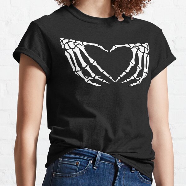 Black Chest Bone. T-shirt Print for Horror or Halloween. Hand
