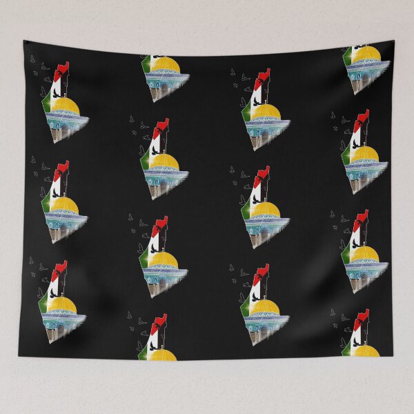 Item preview, Black Background Al Aqsa Mosque | Digital Illustration | Detailed | Free Palestine | Birds | Map | Free Gaza | Design designed and sold by SemDesigns1.