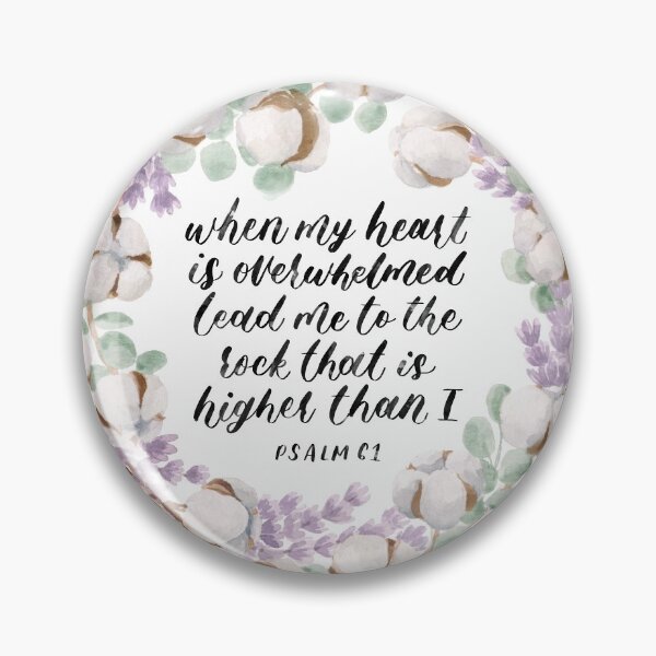Item preview, Cotton, Lavender, and Eucalyptus Wreath with Psalm 61 Calligraphy designed and sold by floweringwords.