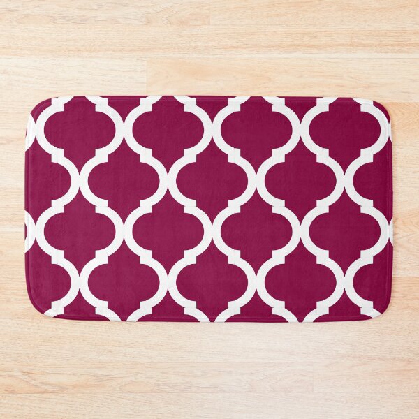 Item preview, Raspberry plain background and white art deco pattern designed and sold by Brontorino.
