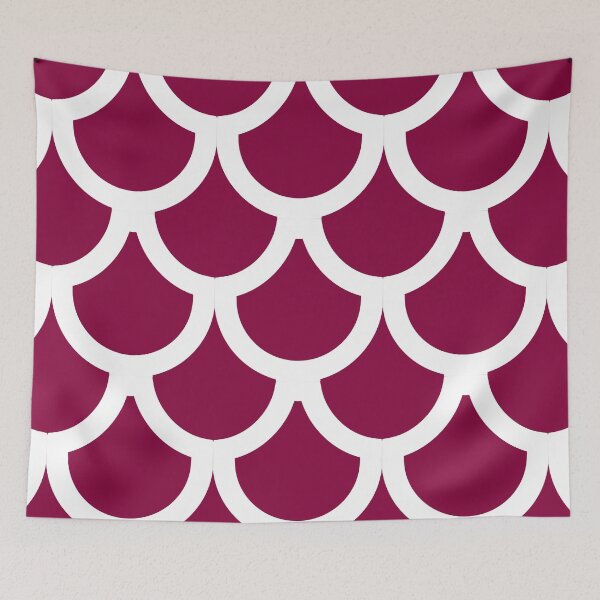 Item preview, Raspberry plain background and white art deco pattern designed and sold by Brontorino.