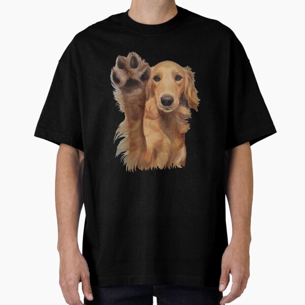Golden Retriever High Five Oversized T-Shirt