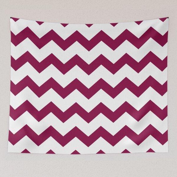 Item preview, Raspberry plain background with white geometric zig zag pattern designed and sold by Brontorino.