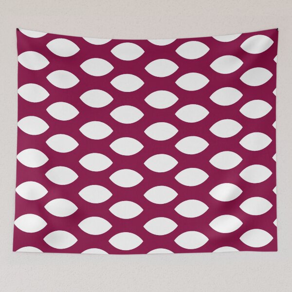 Item preview, Raspberry plain background and white art deco pattern designed and sold by Brontorino.