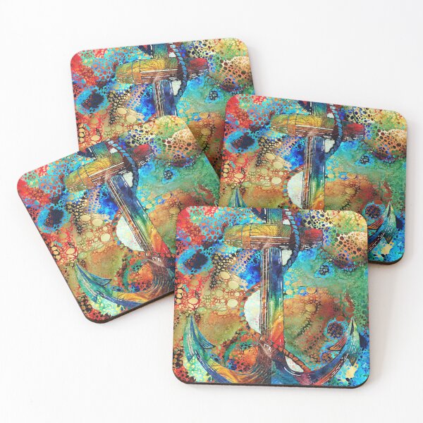 Item preview, Tropical Art Decor - Colorful Anchor Art - Sharon Cummings designed and sold by Sharon Cummings Art.