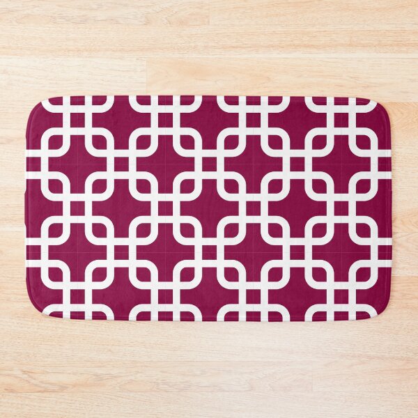 Item preview, Raspberry plain background and white art deco pattern designed and sold by Brontorino.