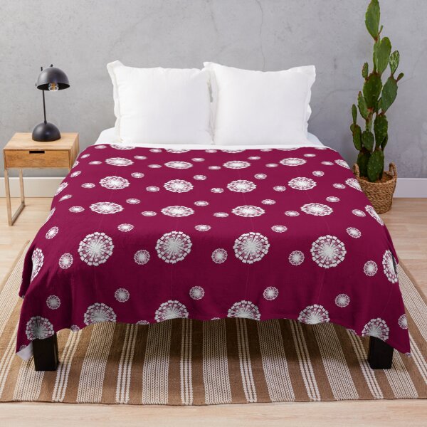Item preview, Raspberry plain background and white art deco pattern designed and sold by Brontorino.