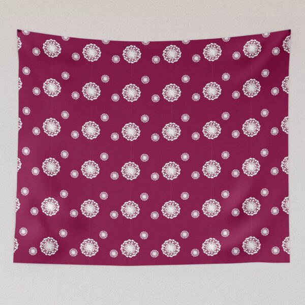 Item preview, Raspberry plain background and white art deco pattern designed and sold by Brontorino.