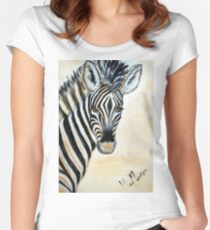 MY ZEBRA BABY - Burchell's zebra Women's Fitted Scoop T-Shirt