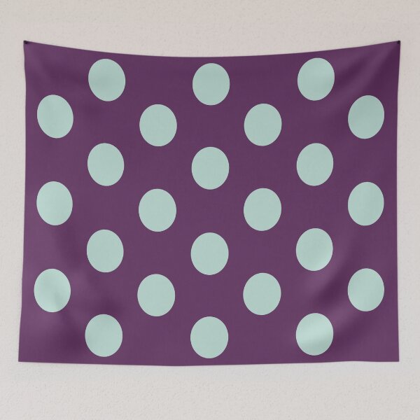 Item preview, Large MINT GREEN and AUBERGINE PURPLE POLKA DOTS  designed and sold by RachelMacht.