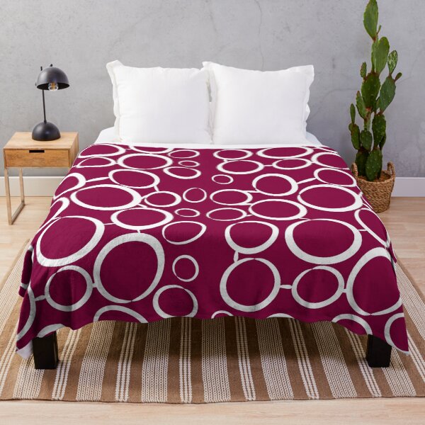 Item preview, Raspberry plain background white bubble pattern designed and sold by Brontorino.