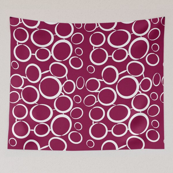 Item preview, Raspberry plain background white bubble pattern designed and sold by Brontorino.