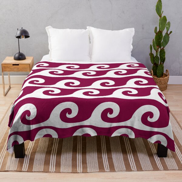Item preview, Raspberry background white waves pattern designed and sold by Brontorino.