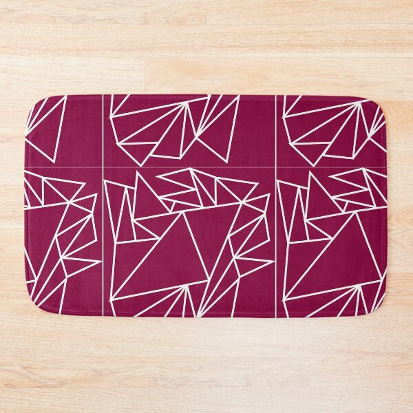 Item preview, Raspberry plain background and white art deco pattern designed and sold by Brontorino.
