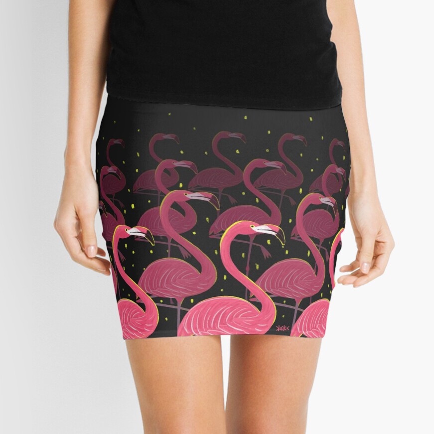 Flamingo March Mini Skirt