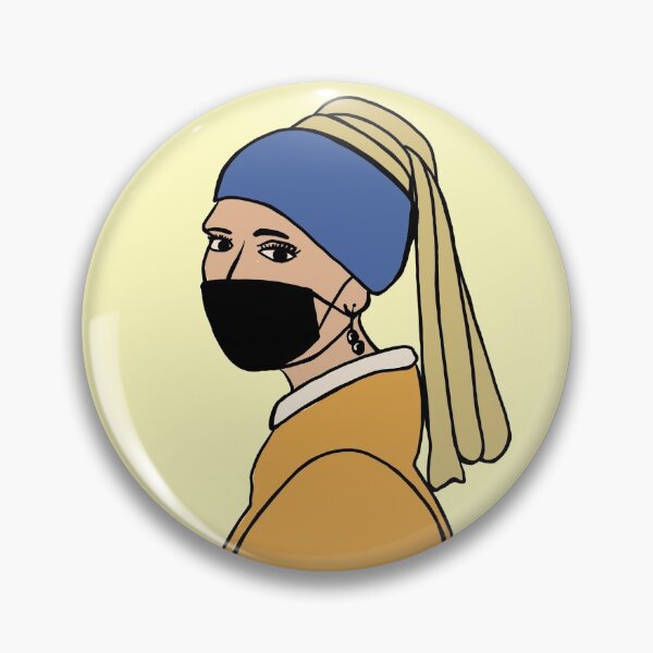 Item preview, Girl with a pearl earring wearing black mask designed and sold by dicteaj.
