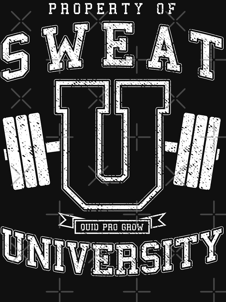 Sweat University Vintage Varsity Fitness Gym Workout Active T