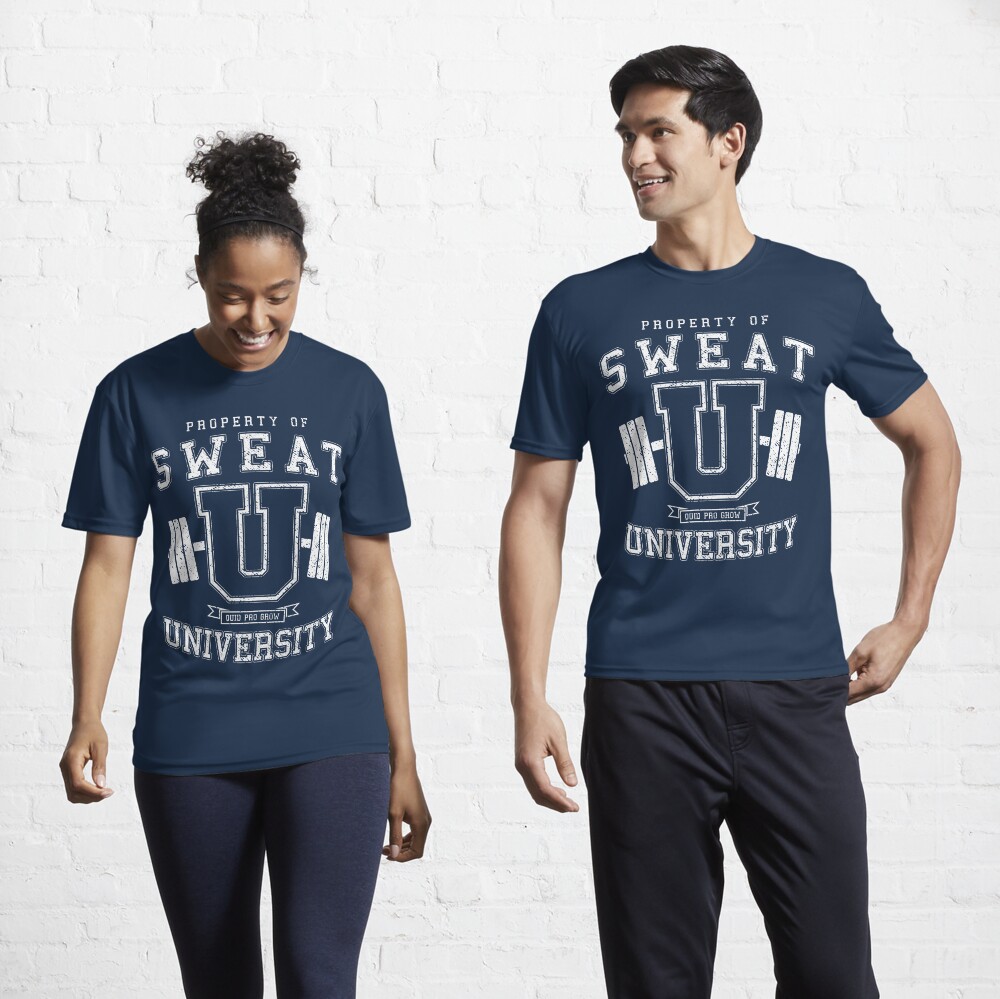 Sweat University Vintage Varsity Fitness Gym Workout Active T-Shirt for  Sale by GrandeDuc