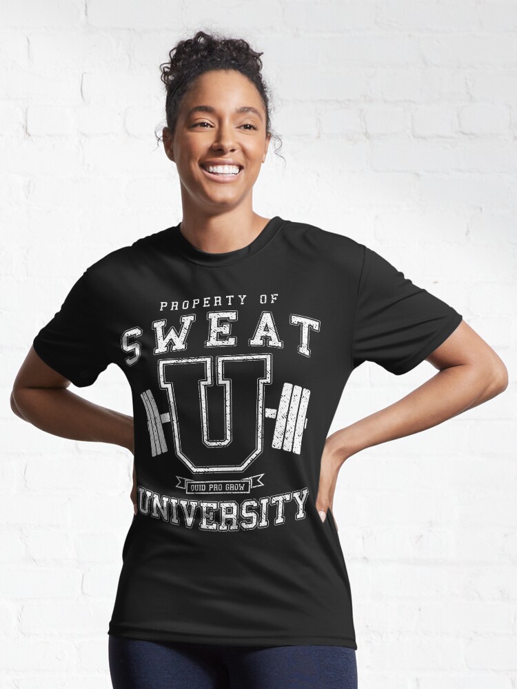 Sweat University Vintage Varsity Fitness Gym Workout Active T