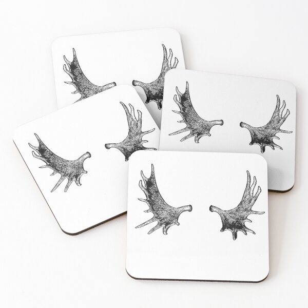 Item preview, Blk Hand-drawn Moose Antlers designed and sold by JDHardie.