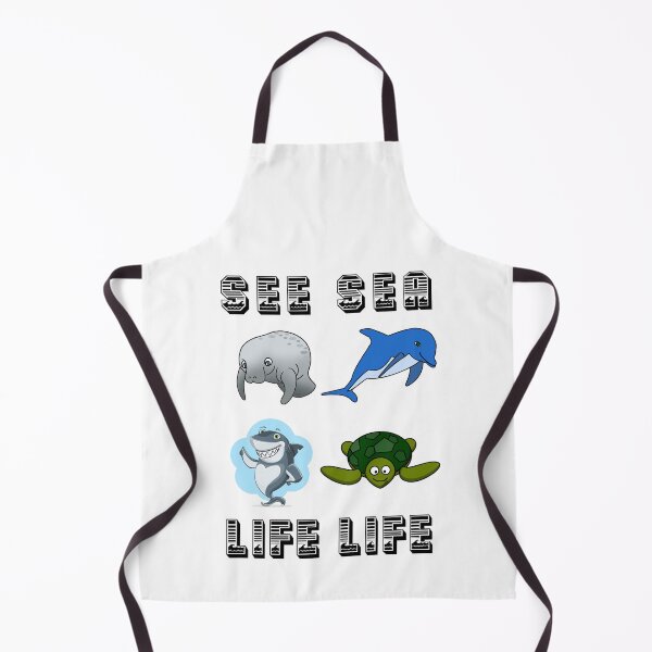 Item preview, See Sea Life Life Manatee Bottle Nose Dolphin Smiling Shark Sea Turtle White designed and sold by KeysTreasures.