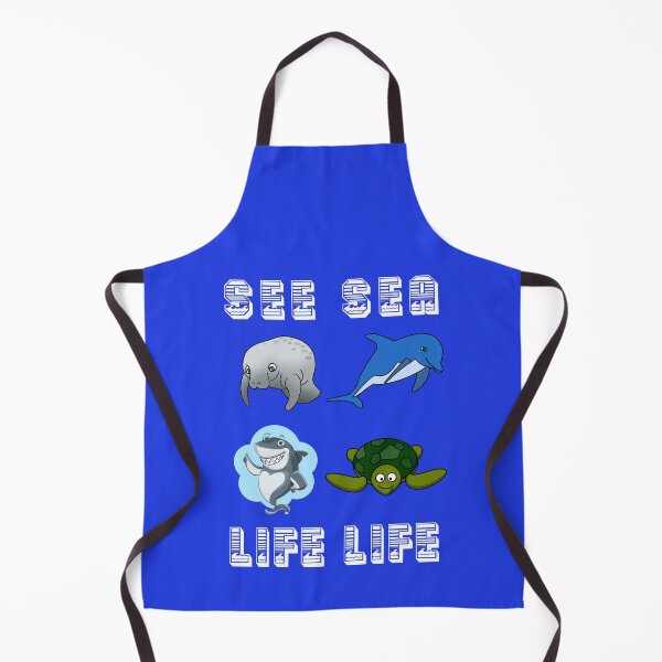 Item preview, See Sea Life Life Manatee Bottle Nose Dolphin Smiling Shark Sea Turtle Blue designed and sold by KeysTreasures.