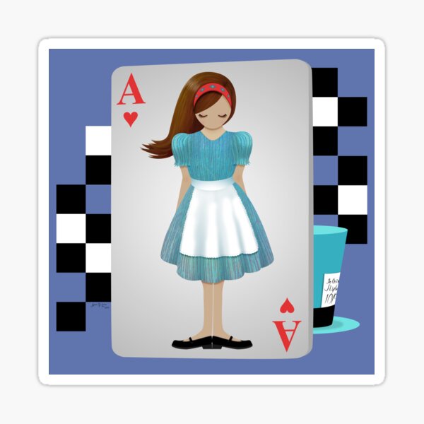 Alice 3D Flying Cards Sticker