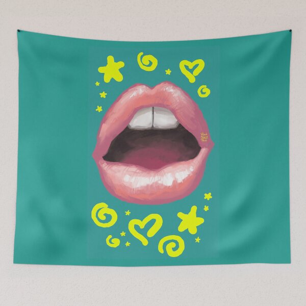 Item preview, Beautiful fashion lips. Sweet lovely sexy cute kiss. designed and sold by RukkiZukkiArt.