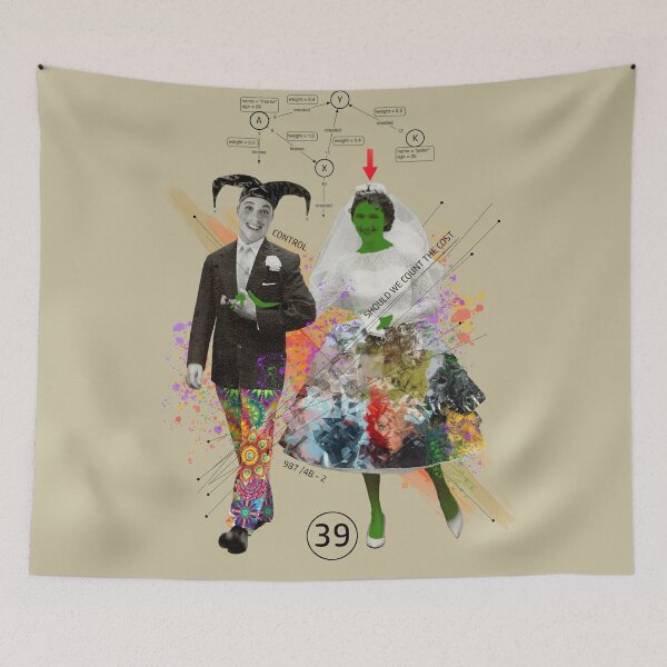 Item preview, Married Couple with Multicolours and Numbers and Jester Hat designed and sold by KALEIDOSCOPE UK.