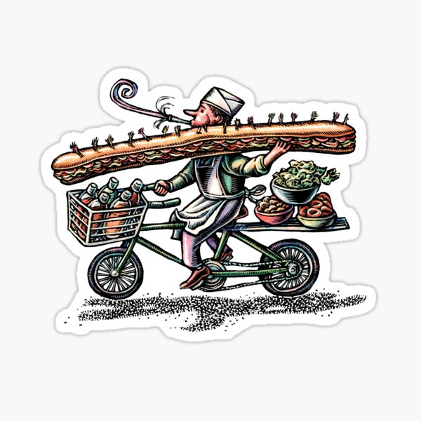 Item preview, Sub Sandwich Delivery Guy on Bike designed and sold by LisaHaney.