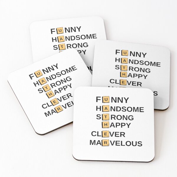 Item preview,  Father, Funny, Happy, Strong, Handsome, Clever, Marvelous  Gift Husband Dad Grandpa designed and sold by RanirO.