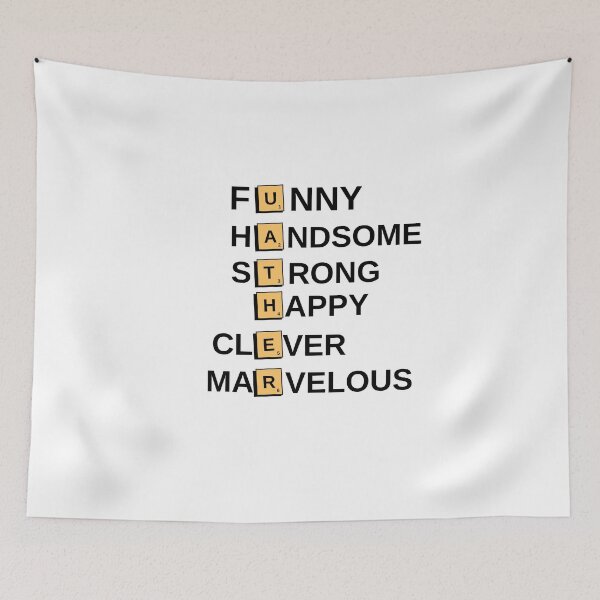 Item preview,  Father, Funny, Happy, Strong, Handsome, Clever, Marvelous  Gift Husband Dad Grandpa designed and sold by RanirO.