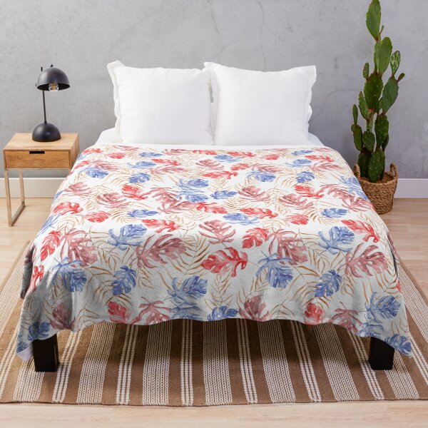 Diseño hawaiano con hojas de helecho tropicales Manta