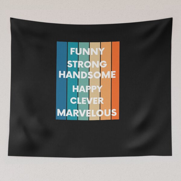 Item preview,  Father, Funny, Happy, Strong, Handsome, Clever, Marvelous  Gift Husband Dad Grandpa designed and sold by RanirO.