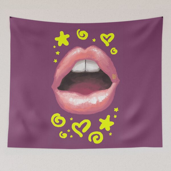 Item preview, Beautiful fashion lips. Sweet lovely sexy cute kiss. designed and sold by RukkiZukkiArt.