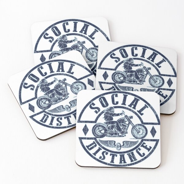 Item preview, Biker Social Distance Distressed Silhouette designed and sold by Color4Nature.