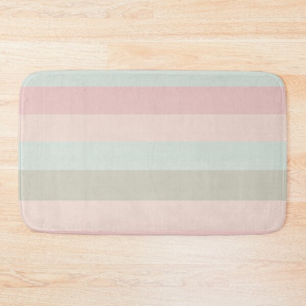 Item preview, Pastel Shabby Chic Beige Peach Teal Horizontal Stripe Pattern designed and sold by AmethystShop.