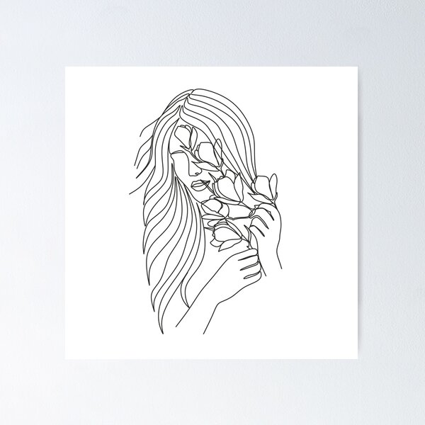 Item preview, Woman face with flowers.Scandinavian print, Scandinavian, Nordic, Trendy print, Styled, Scandinavian art, Modern art, Wall art, Print, Minimalistic, Modern Poste designed and sold by Nina Velychko.