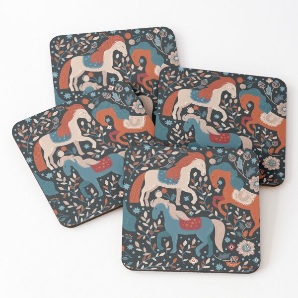 Item preview, Diseño de patrón de ilustración de Lovely Horse Nature Patterns designed and sold by micreations.