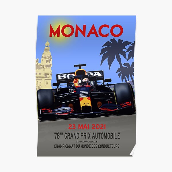 Max Verstappen Monaco Grand Prix 2021 Poster