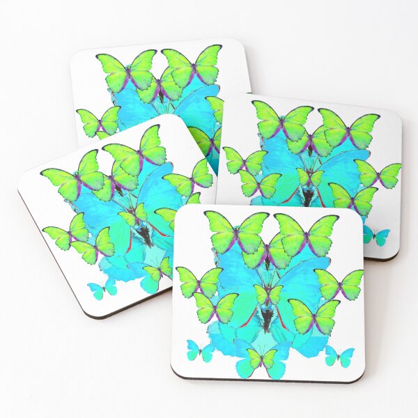 Item preview, ABSTRACT AQUA-GREEN MONARCH STYLE BUTTERFLY PATTERNS designed and sold by sharlesart.