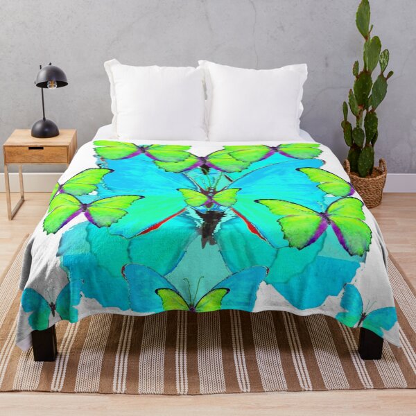Item preview, ABSTRACT AQUA-GREEN MONARCH STYLE BUTTERFLY PATTERNS designed and sold by sharlesart.