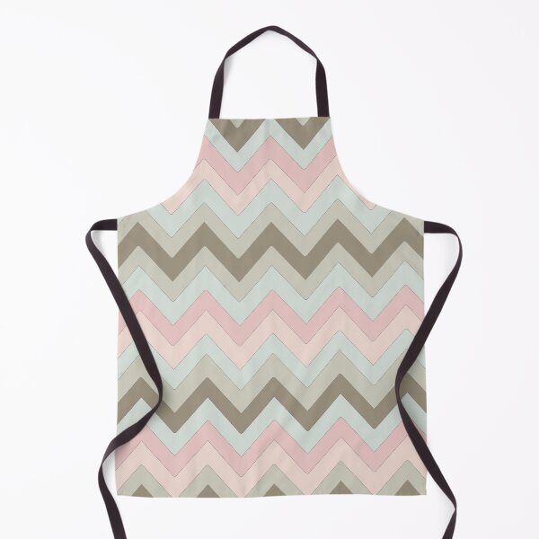 Item preview, Pastel Shabby Chic Beige Peach Teal Layered Zigzag Pattern designed and sold by AmethystShop.