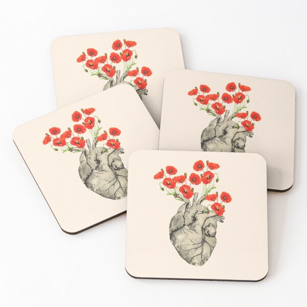 Item preview, Human heart, watercolor poppies plant lovers, Heart ,anatomical Human heart designed and sold by Collagedream.