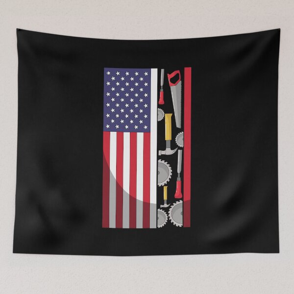 Item preview, American Flag & Woodworking Tools designed and sold by shirtbubble.